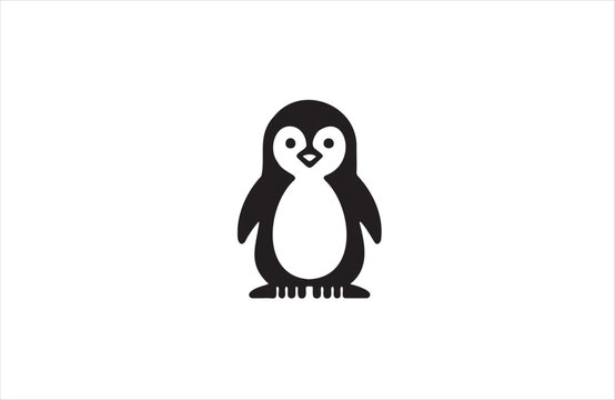 a penguin icon of silhouette vector illustration