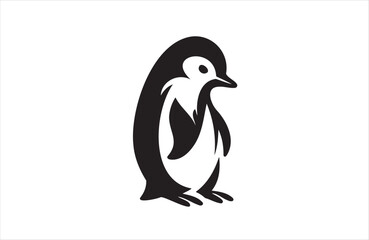 Naklejka premium a penguin icon of silhouette vector illustration