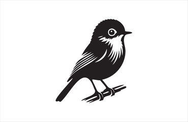 Obraz premium Vector art of European small bird of silhouette vector illustration