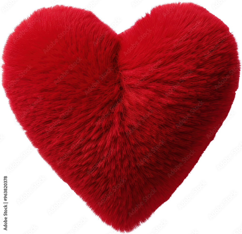 Wall mural Red heart shaped fur