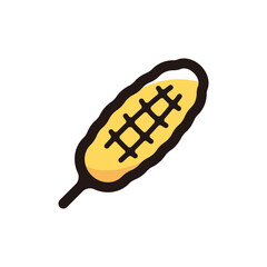 Grilled corn outline icon for graphic design, apps and websites