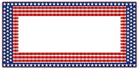American Flag Frame with Stars and Stripes, Patriotic, Fourth of July, USA Flag