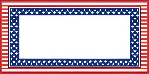 American Flag Frame, White Background, Red, White, Blue ,patriotic ,frame
