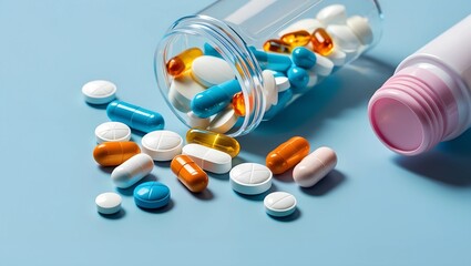 Colorful Pills and Health Management Essentials