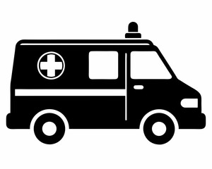 ambulance black silhouette icon