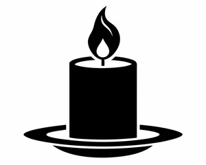 candle black silhouette icon