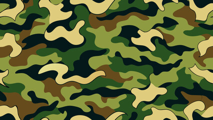 Seamless Pattern Military Camouflage Texture in Retro Colors