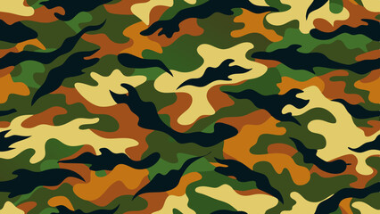 Seamless Pattern Military Camouflage Texture in Retro Colors