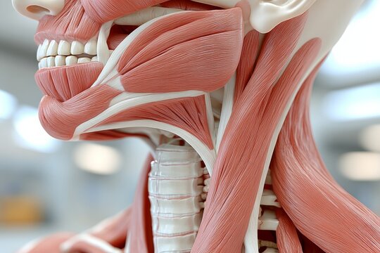 Angiogenesis purkinje cells and corticospinal tract anatomical side view of human head showing muscles jaw and cranial nerve structures