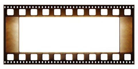 Vintage Filmstrip Frame, Isolated on White, Empty Film, Frame, Retro, Cinematic, Film Stock
