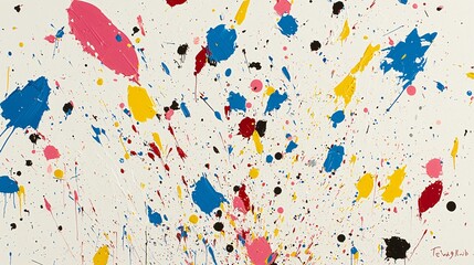 Abstract Painting in Splashes of Color