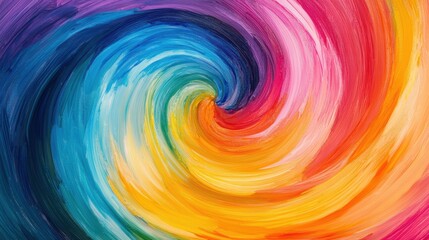 Obraz premium A dynamic swirl of bright colors forms a beautiful vortex, captivating the eye with its energetic flow and artistic expression