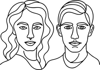 Abstract Line Art of Man and Woman Showing Minimalist Design and Artistic Expression