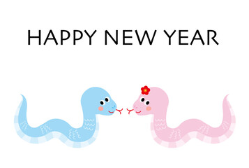 おしゃれな巳年の年賀はがきテンプレート