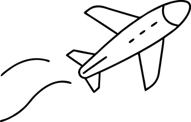 Simple Outline of an Airplane Illustration for Travel and Aviation Concepts