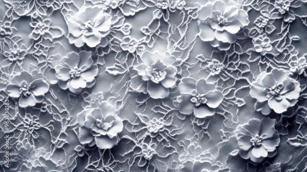 Aufkleber a close up of a lace pattern with flowers. the image has a delicate and elegant feel to it