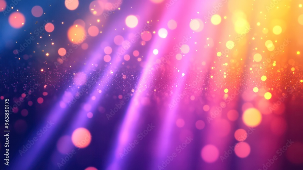 Poster A colorful background with many small dots. The background is purple and blue. The dots are in different colors and sizes