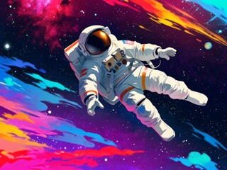 Astronaut Floating in a Cosmic Landscape