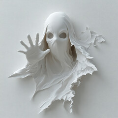 White ghost from the wall