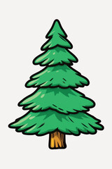 Fototapeta premium rawpixeloffice18_pine_tree_pop_art_sticker_cute_minimal_simple__cd4fb81c-3de4-4045-9cbd-84caec5b3b20-p