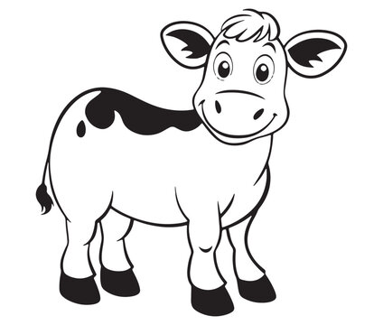recommend clip art: Cow cartoon isolated on white background cute cow coloring pages for children