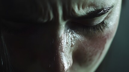 Obraz premium 11. A person crying, sorrowful expression