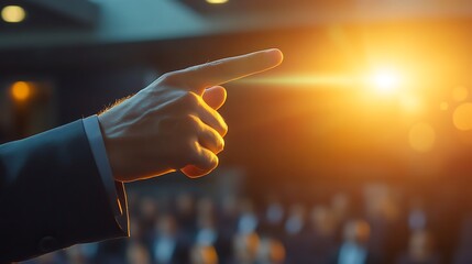 Speaker Pointing Towards Bright Light  on Stage