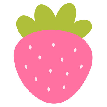 Cute pink strawberry illustration