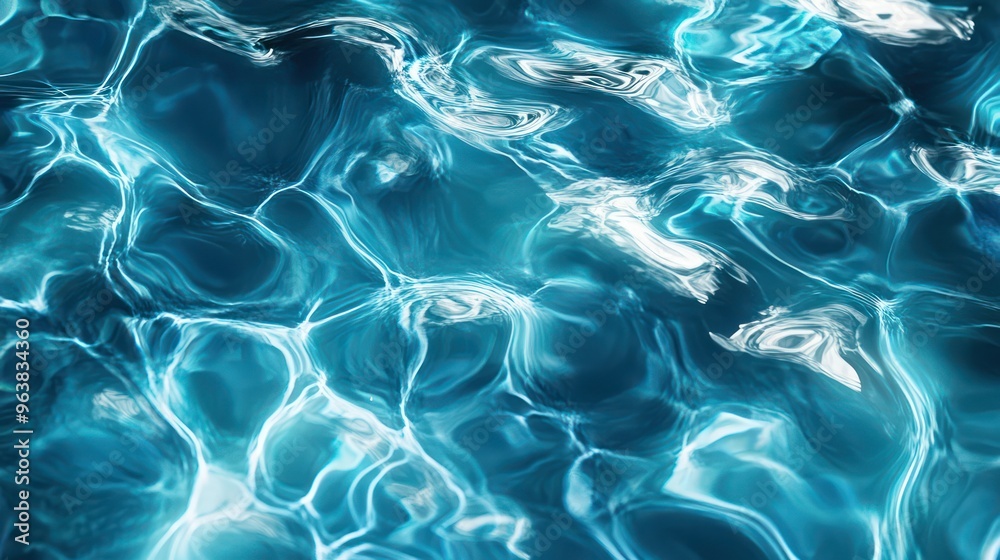 Poster the water is calm and clear, with ripples that create a sense of tranquility. the blue color of the 