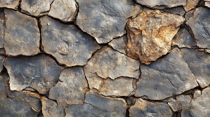 Fototapeta premium A wall made of rocks with a few cracks in it