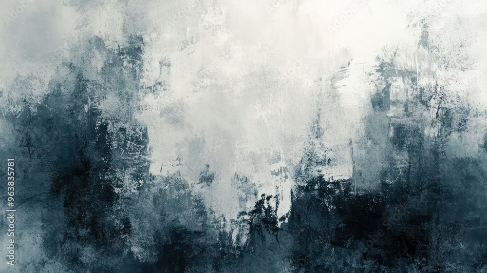 Poster a painting of a forest with a sky in the background. the sky is white and the trees are dark. the pa