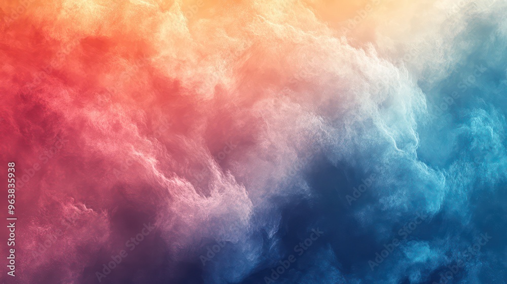 Poster a colorful cloud with a blue and red swirl. the colors are vibrant and the cloud appears to be full 