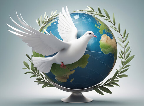 International day of non violence with abstract watercolor background ai generative