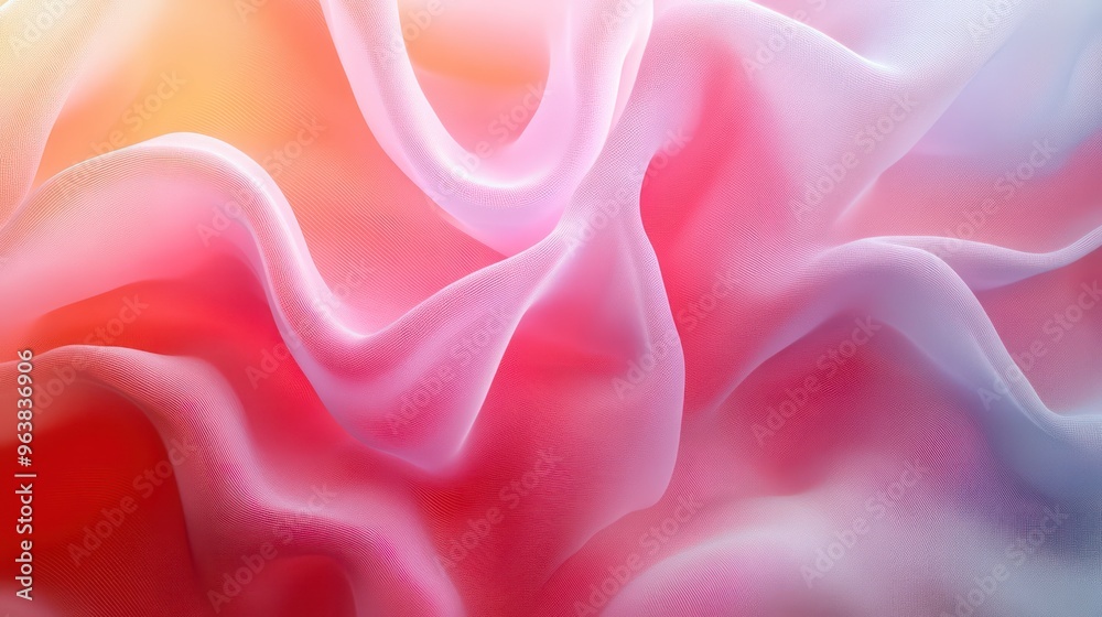 Aufkleber a pink and purple fabric with a wave pattern. the colors are bright and the fabric appears to be mad