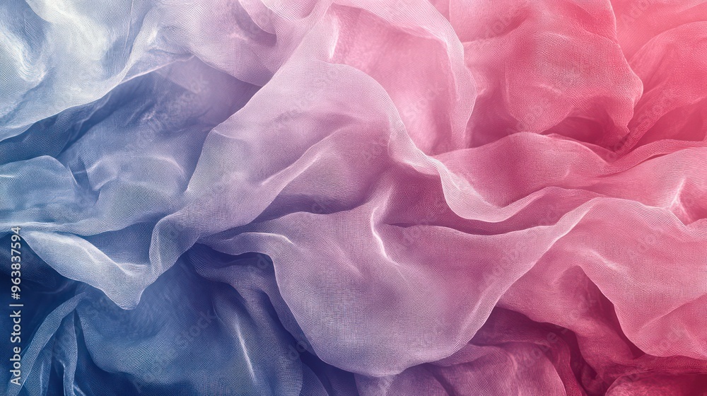 Aufkleber a piece of fabric with a blue, pink, and red color scheme. the fabric is very soft and has a very sm