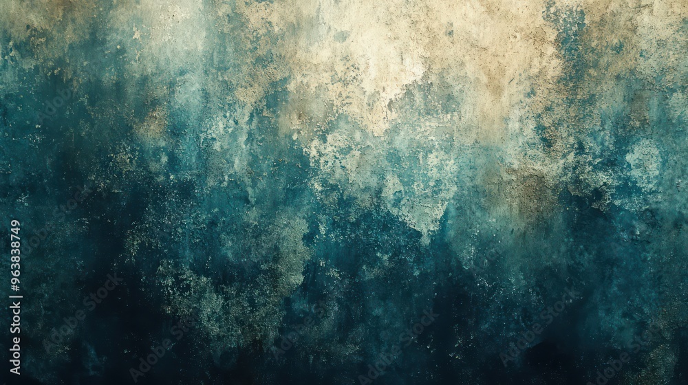 Poster a blue and white background with a lot of texture. the background is a mix of blue and white, with s