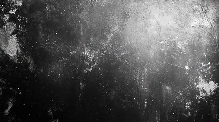 Obraz premium A black and white photo of a wall with a lot of dust and debris. The photo has a moody and gritty feel to it, as if it were taken in an abandoned or neglected space