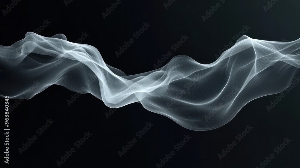 Poster a long, white, wavy line that is almost black. the line is very long and it is almost as long as the