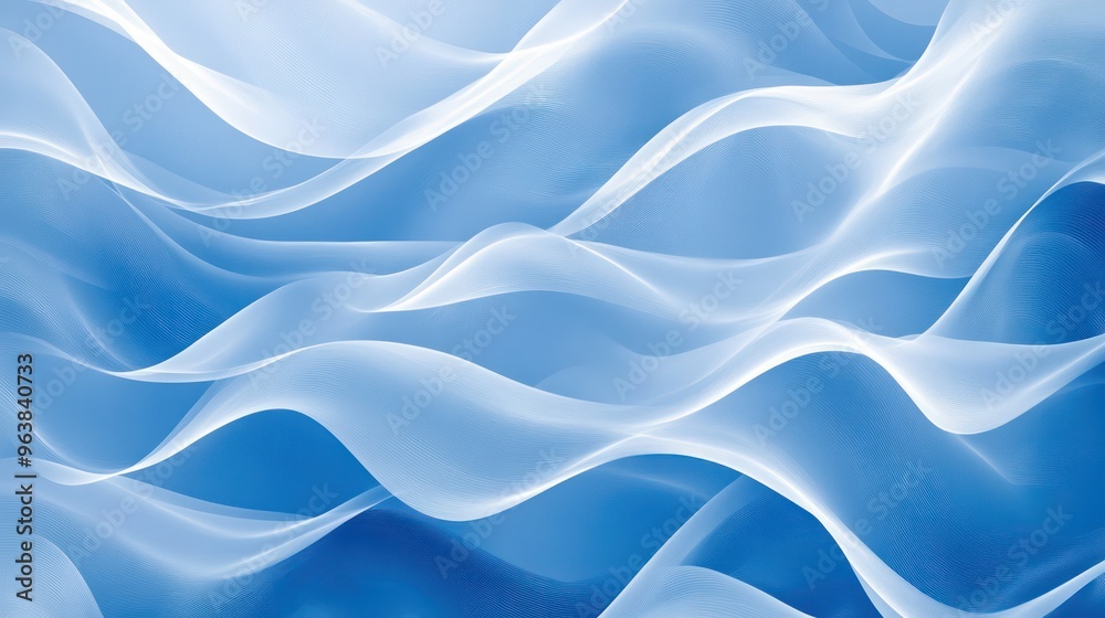 Poster the image is a blue and white wave with a lot of detail. the waves are very large and the water is v
