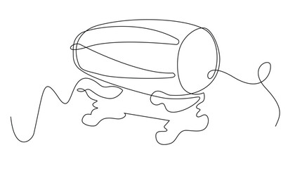 continuous line kendang, traditional Central Javanese musical instrument. one line drawing of a drum made of goat and cow skin. musical instrument percussion. single line vector illustration. isolated