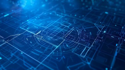 Obraz premium Futuristic Digital Circuit Board Blueprint