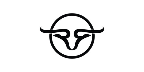 creative RR logo with a combination of horns, with a modern concept