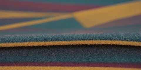 Obraz premium A piece of fabric with a pattern of squares and triangles