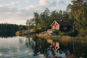 Obraz premium Discovering the charm of swedish wilderness a journey through the archipelago and scenic lakes