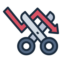 Cut loss strategy symbolizing selling stocks to minimize financial loss.