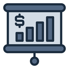 Finance presentation showing stock market data and company performance.