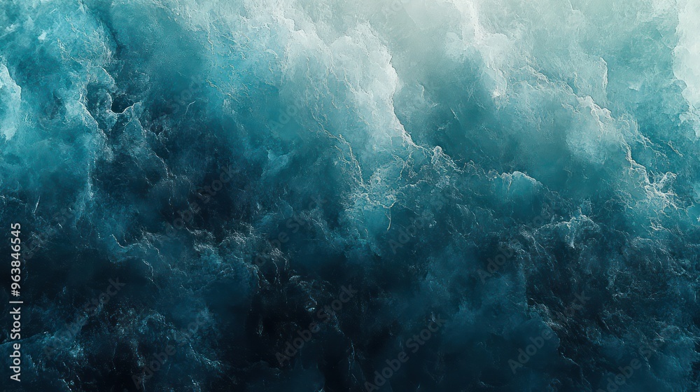 Poster the image is of a large wave crashing into the ocean. the water is a deep blue color, and the wave i