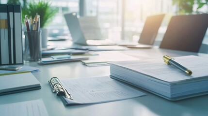 Open binder with a detailed business plan and notes