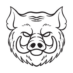 Wild boar graphic hand drawn sketch