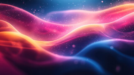 Fototapeta premium A colorful wave of light with a blue and pink background. The colors are vibrant and the wave is dynamic